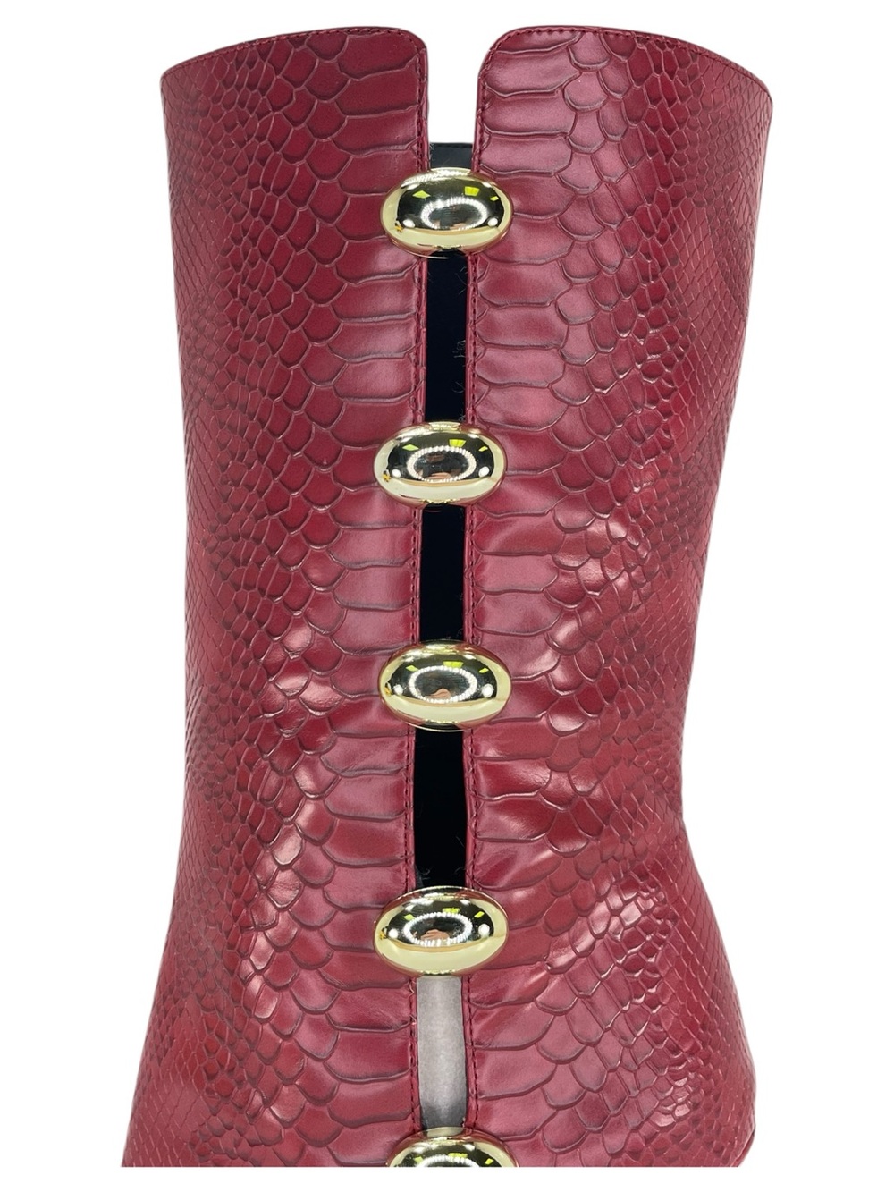 Katy Perry Revival Ornament Red Faux Leather Womens Mid-Calf Boots Size 8.5M - Picture 7 of 13